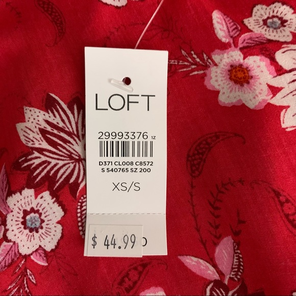 LOFT Floral Kamino Style Open Tunic Size XS NWT - Picture 3 of 5